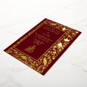 ヴィンテージエレガントインディアン縁どバリ1608結婚s 箔招待状 (回転した状態)