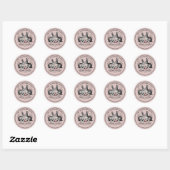 ヴィンテージエレガントイースターバニーペアと卵 ラウンドシール (シート)
