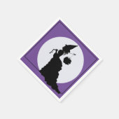 ヴィンテージエレガントウィッチシルエットハロウィーン スタンダードカクテルナプキン (角)