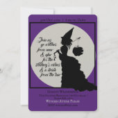 ヴィンテージエレガントウィッチビクトリアンハローウィンパーティ 招待状 (正面)