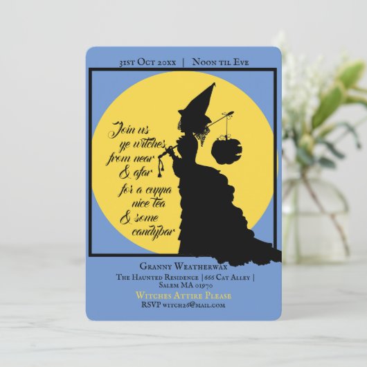 ヴィンテージエレガントウィッチビクトリアンハローウィンパーティ 招待状 (スタンド正面)