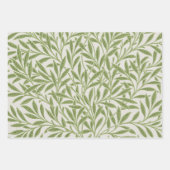 ヴィンテージエレガントウィリアムモリスグリーンウィロー葉 ラッピングペーパーシート (正面)