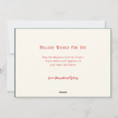 ヴィンテージエレガントウィンターフローラホリデーカード シーズンカード (裏面)