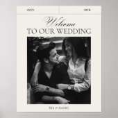 ヴィンテージエレガントウェディングウェルカムサインフォトポスター ポスター (正面)