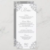 ヴィンテージエレガントウェディングメニュー |ナディーン(グレー) メニュー (正面/裏面)