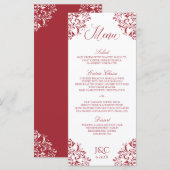 ヴィンテージエレガントウェディングメニュー |ナディーン（赤） メニュー (正面/裏面)