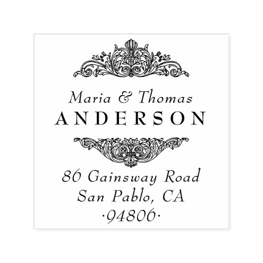 ヴィンテージエレガントウェディング差出人住所 セルフインキングスタンプ (デザイン)