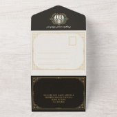 ヴィンテージエレガントウェディング招待状アールヌーボー オールインワン招待状 (外側)