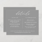 ヴィンテージエレガントウェディング詳細カードグレー エンクロージャーカード