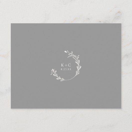 ヴィンテージエレガントウェディング詳細カードグレー エンクロージャーカード (裏面)