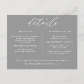 ヴィンテージエレガントウェディング詳細カードグレー エンクロージャーカード (正面)