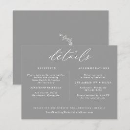 ヴィンテージエレガントウェディング詳細カードグレー エンクロージャーカード