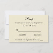 ヴィンテージエレガントウェディングRSVPベージュ色レース 出欠カード (正面)