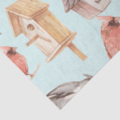 ヴィンテージエレガントウォーター色（鳥）ショウジョウコウカンチョウバードハウス 薄葉紙 (詳細)