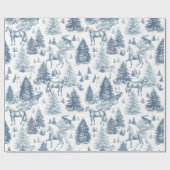ヴィンテージエレガントウズスノーウィーウィンターワンダーランド ラッピングペーパー (フラット)