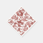 ヴィンテージエレガントウッドランドキツネラビットレッドトワール スタンダードカクテルナプキン (角)