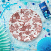 ヴィンテージエレガントウッドランドキツネラビットレッドトワール ペーパープレート (パーティー)