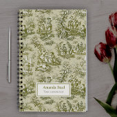 ヴィンテージエレガントオリーブグリーントイレデジュイ ノートブック