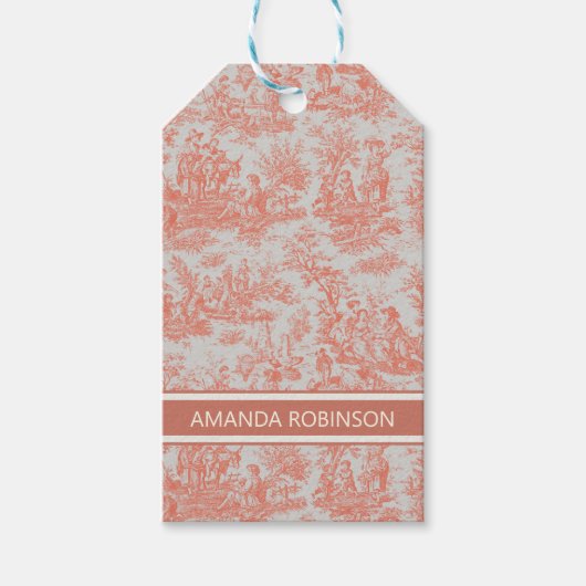 ヴィンテージエレガントオレンジトイレデジュイ ギフトタグ (正面)