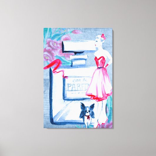 ヴィンテージエレガントオードパルフムレディースブードワール キャンバスプリント (正面)