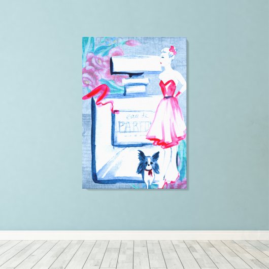 ヴィンテージエレガントオードパルフムレディースブードワール キャンバスプリント (インサイチュ (ウッドフロア))