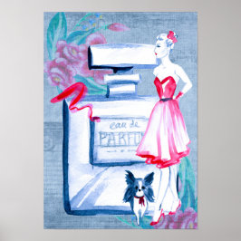 ヴィンテージエレガントオードパルフムレディースブードワール ポスター