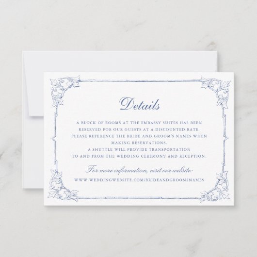 ヴィンテージエレガントオーナメントフレ結婚ームの詳細 招待状 (正面)