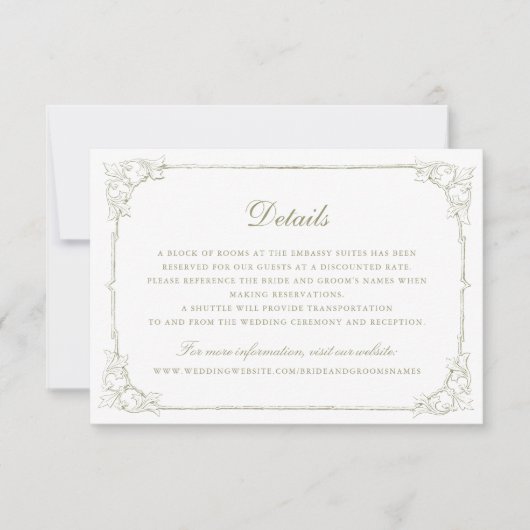 ヴィンテージエレガントオーナメントフレ結婚ームの詳細 招待状 (正面)