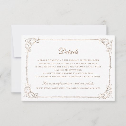 ヴィンテージエレガントオーナメントフレ結婚ームの詳細 招待状 (正面)