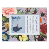 ヴィンテージエレガントカスタムフローラ文字フォトバイオレット テーブルクロス (正面(横))