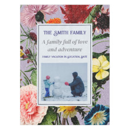 ヴィンテージエレガントカスタムフローラ文字フォトバイオレット テーブルクロス