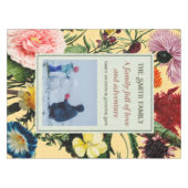 ヴィンテージエレガントカスタム文字フォトイエロー テーブルクロス (正面(横))