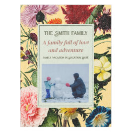 ヴィンテージエレガントカスタム文字フォトイエロー テーブルクロス