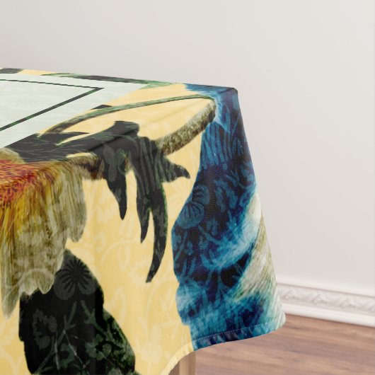 ヴィンテージエレガントカスタム文字フォトイエロー テーブルクロス (インサイチュ)