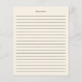 ヴィンテージエレガントカップケーキペストリーストライプのレシピカード (裏面)