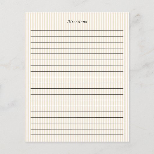 ヴィンテージエレガントカップケーキペストリーストライプのレシピカード (裏面)