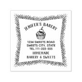 ヴィンテージエレガントカップケーキ自家製ベーカリー セルフインキングスタンプ (デザイン)