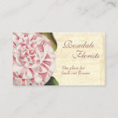ヴィンテージエレガントカメリアガーデナーまたはフローリスト 名刺 (裏面)