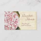 ヴィンテージエレガントカメリアガーデナーまたはフローリスト 名刺 (裏面)