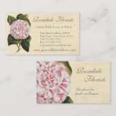 ヴィンテージエレガントカメリアガーデナーまたはフローリスト 名刺 (正面/裏面)