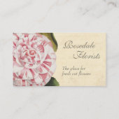 ヴィンテージエレガントカメリアガーデナーまたはフローリスト 名刺 (裏面)