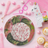 ヴィンテージエレガントカメリアフローラコラージュ ペーパープレート (パーティー)