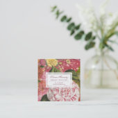 ヴィンテージエレガントカメリアフローラシックスクエア スクエア名刺 (スタンド正面)