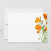 ヴィンテージエレガントカリフォルニアのポピーフローラ（名前あり） ノートカード (裏面)