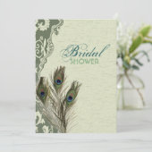 ヴィンテージエレガントカントリーピーコックブライダルシャワー 招待状 (スタンド正面)