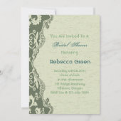 ヴィンテージエレガントカントリーピーコックブライダルシャワー 招待状 (裏面)