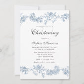 ヴィンテージエレガントガールまたは少年《キリスト教》洗礼式や命名式バプテスマ 招待状 (正面)