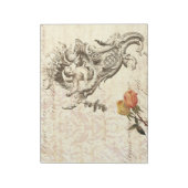 ヴィンテージエレガントキュピッド&ダマスバロックデザイン ノートパッド (回転)