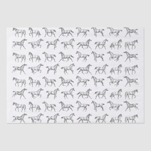 ヴィンテージエレガントギャロピンウマズグレーホワイトトワール 薄葉紙 (正面)