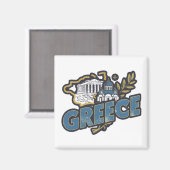 ヴィンテージエレガントギリシャのヨーロッパ旅行お土産 マグネット (正面/裏面)